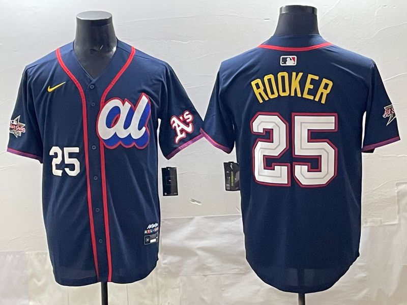 Men 2025 Oakland Athletics #25 Rooker Drak Blue All star Nike MLB Jersey style 02